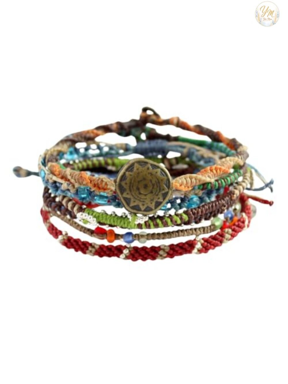 Handmade Beaded Stackable Bracelets Set of 7 Boho Women's Jewelry